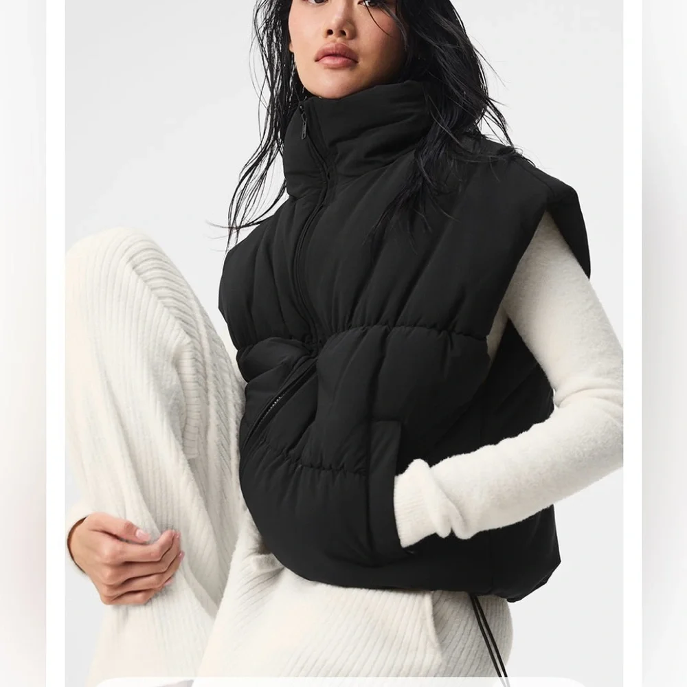 ALO Yoga Cream White Puffer Vest